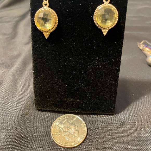 Silver citrine earrings - Picture 2 of 3